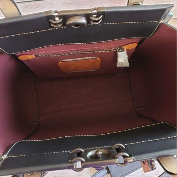 Coach Troupe Tote Pebble Glovetanned Leather Weaving Satchel Shoulder Crossbody - Picture 14 of 16